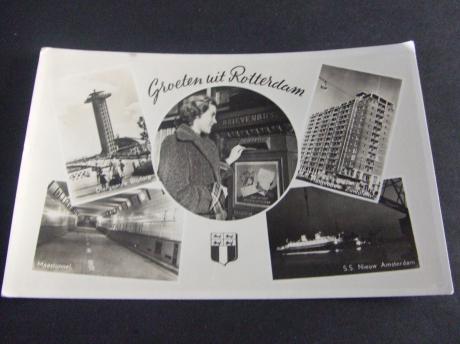 Rotterdam 5 luik stadsoverzicht oude brievenbus